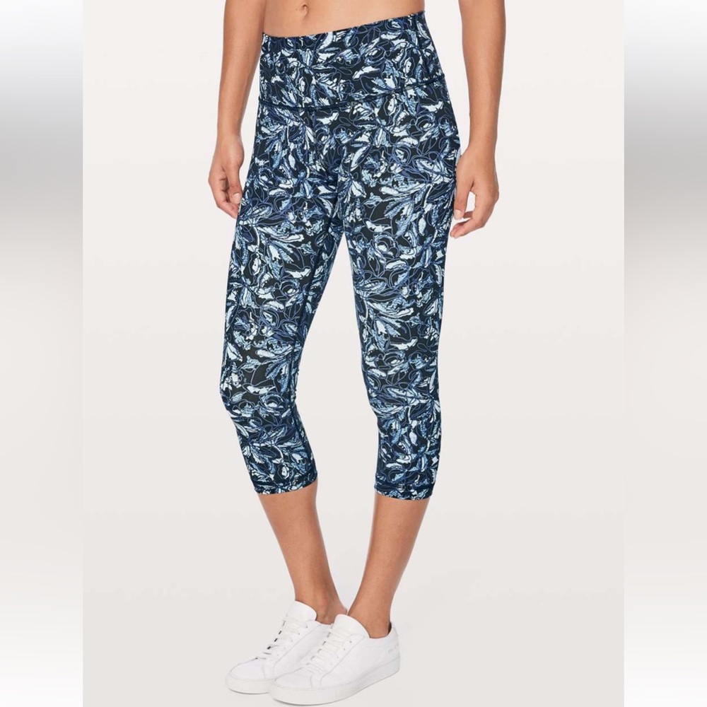 Lululemon Wunder Under Crop (Hi-Rise) Embellished Multi Women’s Size4 black|blue
